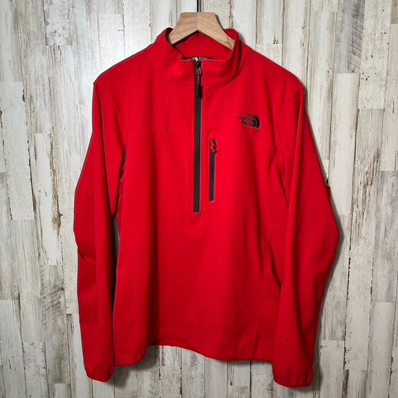 The North Face Other - The North Face Red Half Zip‎ Stitched Logo Pullover Windbreaker Mens Size Medium